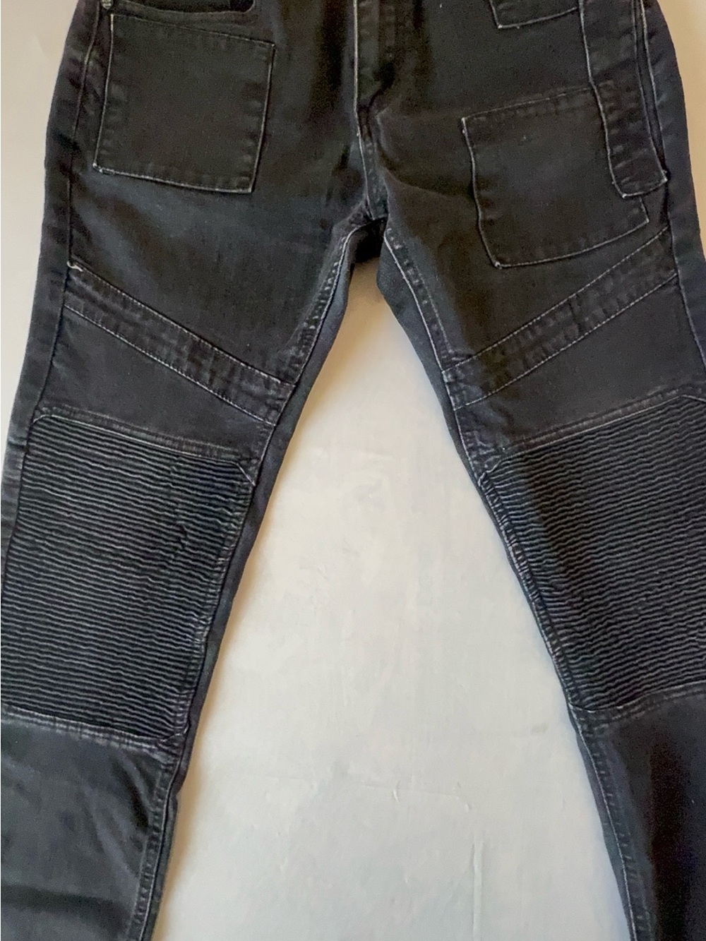 Slim Moto-Style Men's Jeans in Black